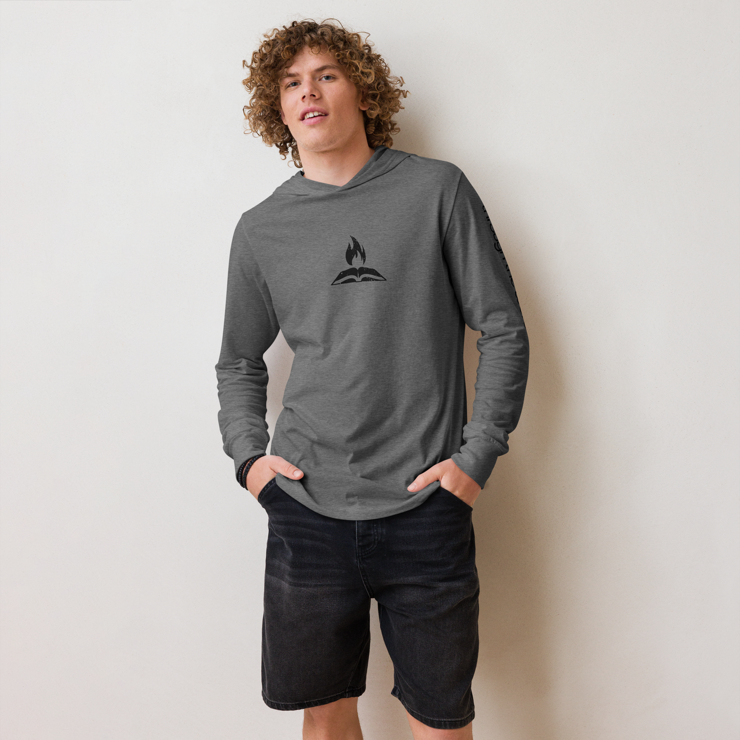 TTW Hooded Long Sleve Shirt - Flame + Wordmark Sleeve