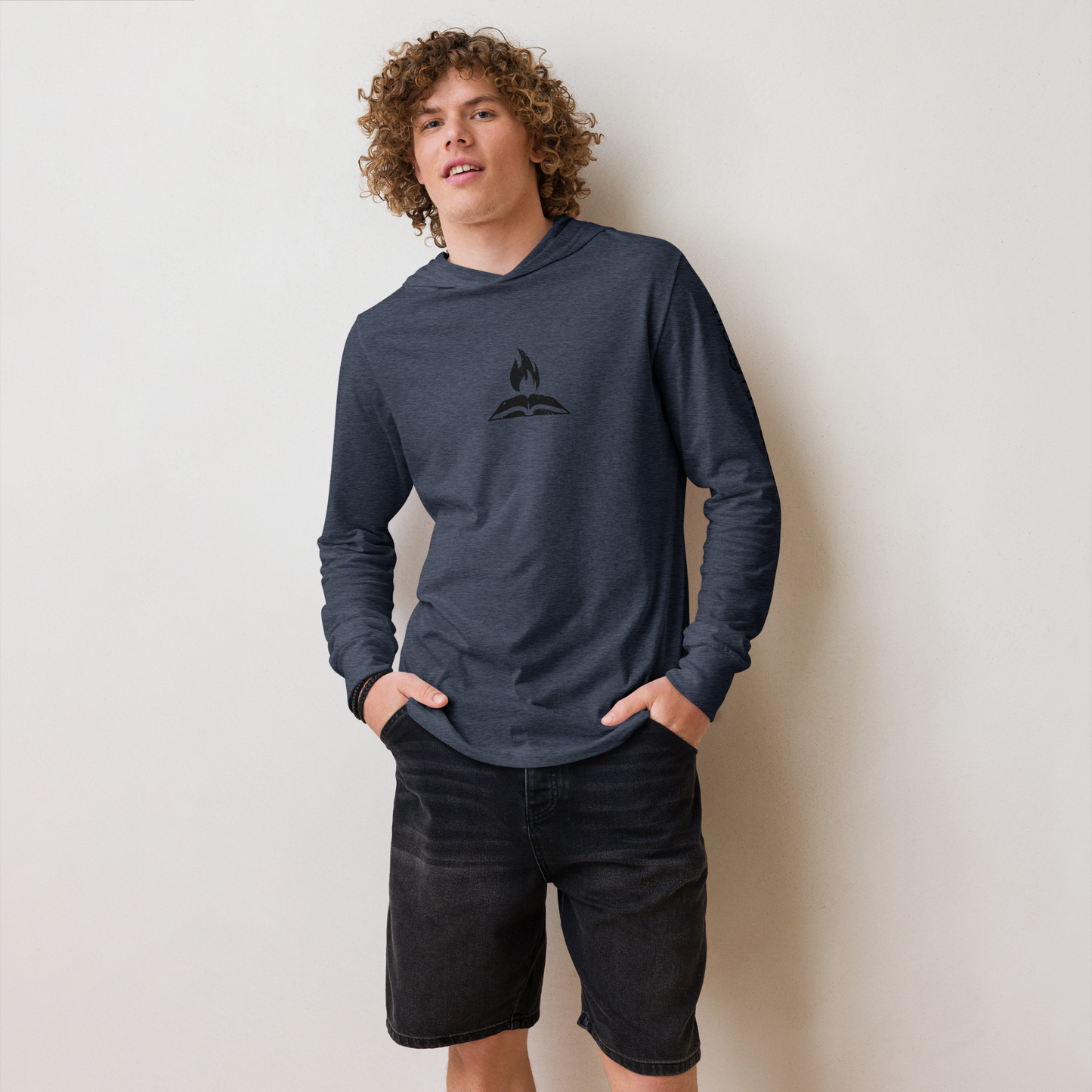 TTW Hooded Long Sleve Shirt - Flame + Wordmark Sleeve