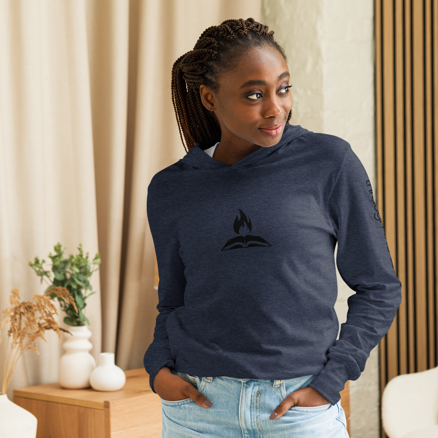 TTW Hooded Long Sleve Shirt - Flame + Wordmark Sleeve