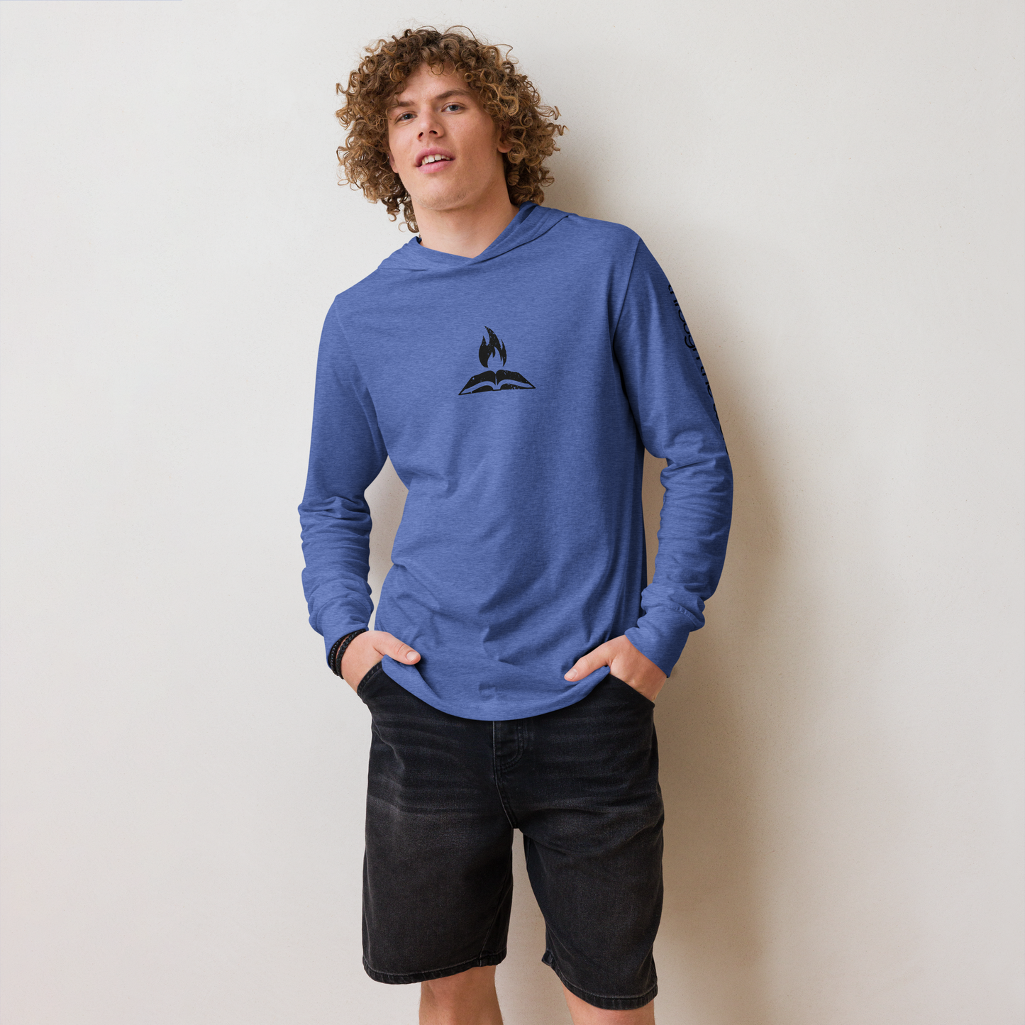 TTW Hooded Long Sleve Shirt - Flame + Wordmark Sleeve