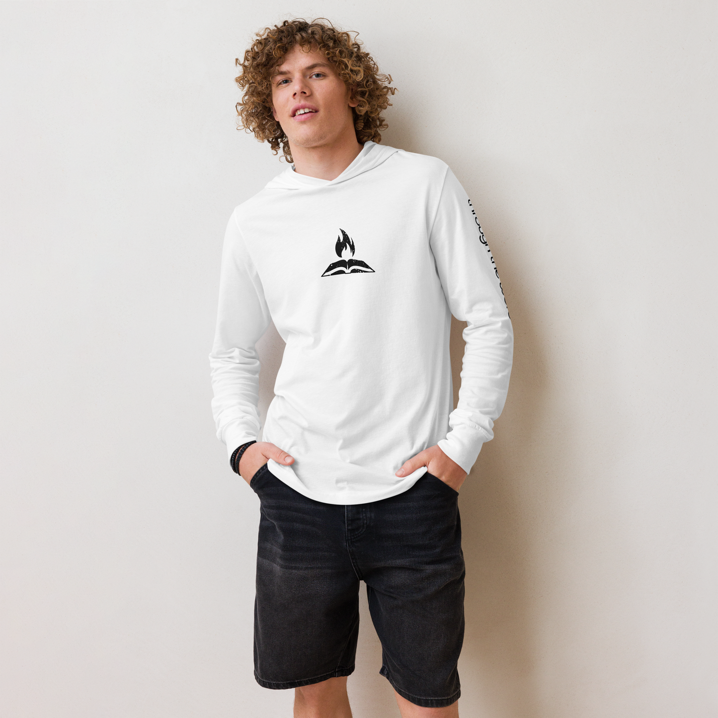 TTW Hooded Long Sleve Shirt - Flame + Wordmark Sleeve